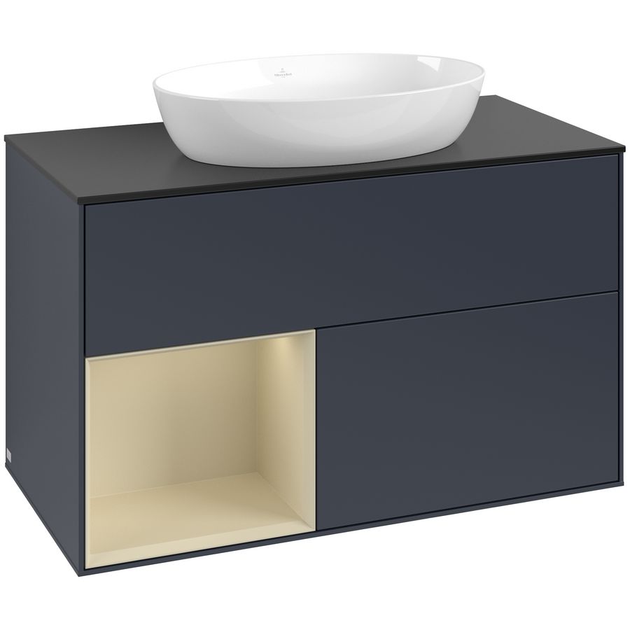 Wastafelonderkast Finion 1000x603x501mm Mid.Blue Matt Lacquer FA12HJHG