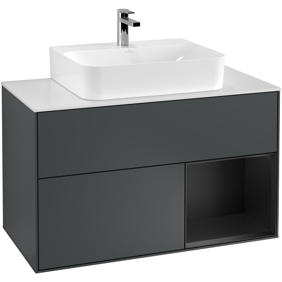 Wastafelonderkast Finion 1000x603x501mm Mid.Blue Matt Lacquer F121PDHG