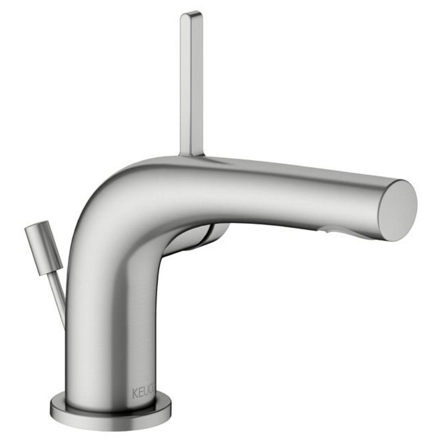 1-hendel wastafelmengkraan 80 trekst. afvoergarnituur roestvr. st.