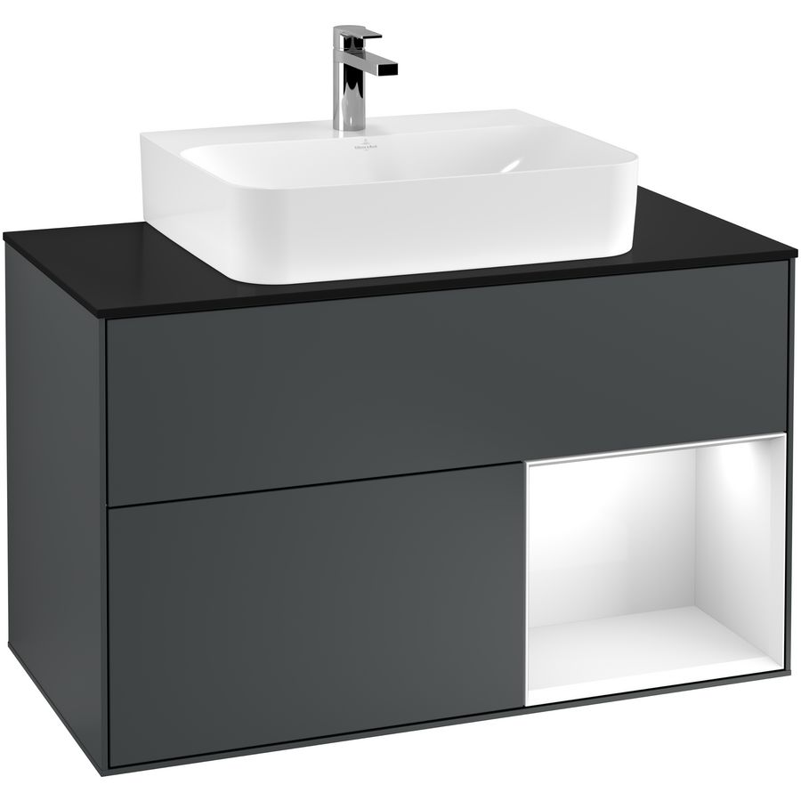 Wastafelonderkast Finion 1000x603x501mm Mid.Blue Matt Lacquer F122GFHG