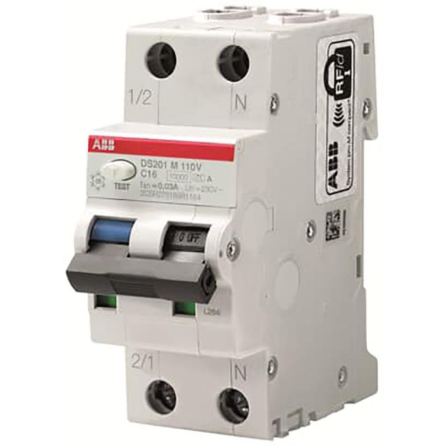 Aardlekautomaat 1P+N B kar 10A 30mA 10kA 110V