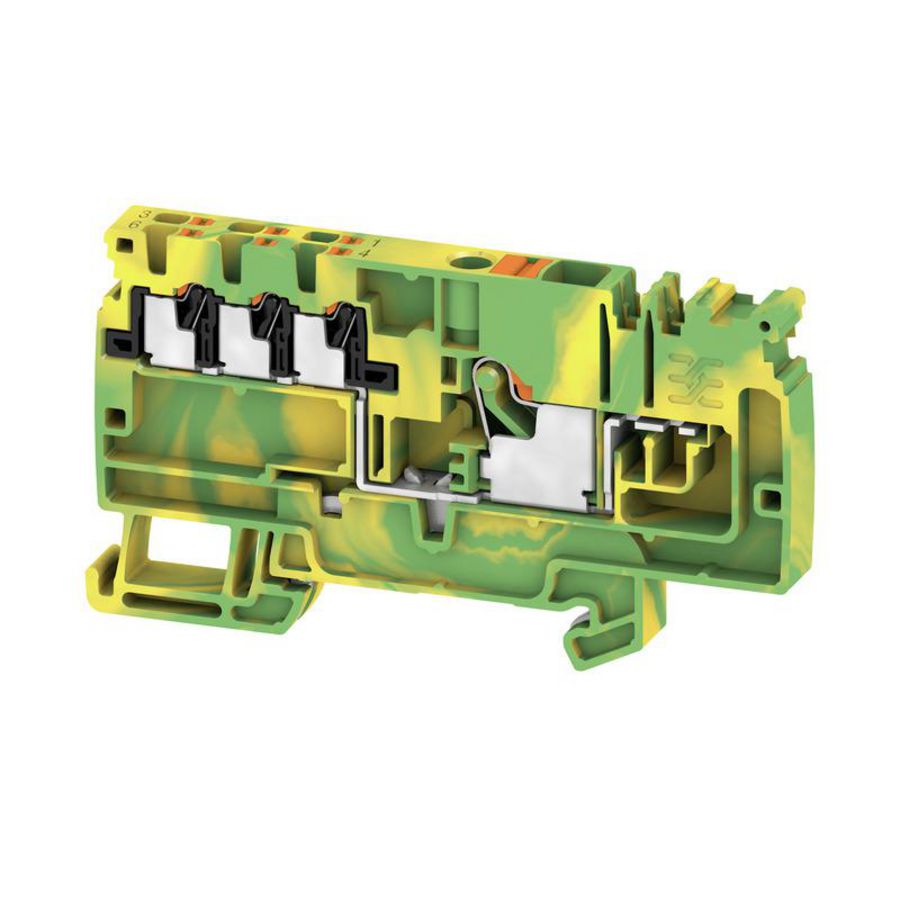 Doorvoerklem PUSH IN groen/geel 6mm² 41A 500V VVE=20