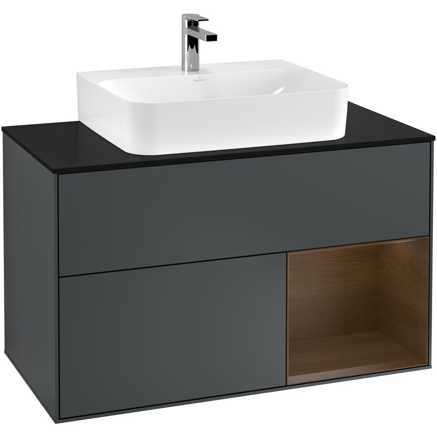 Wastafelonderkast Finion 1000x603x501mm Mid.Blue Matt Lacquer F122GNHG