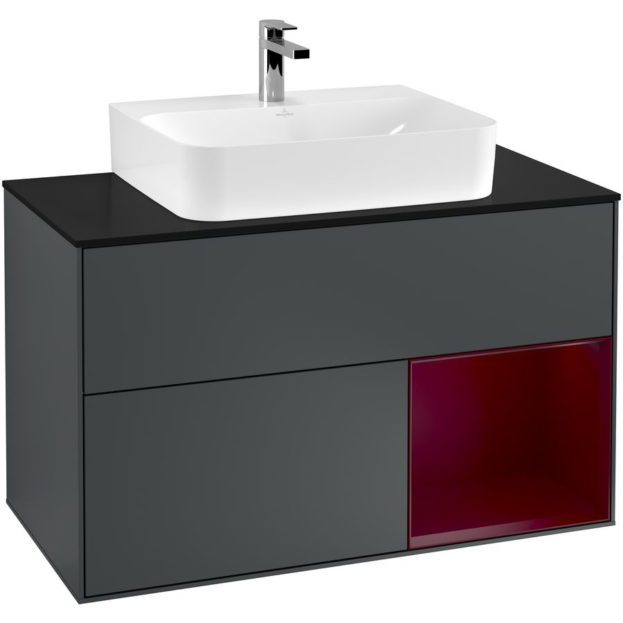 Wastafelonderkast Finion 1000x603x501mm Mid.Blue Matt Lacquer F122HBHG