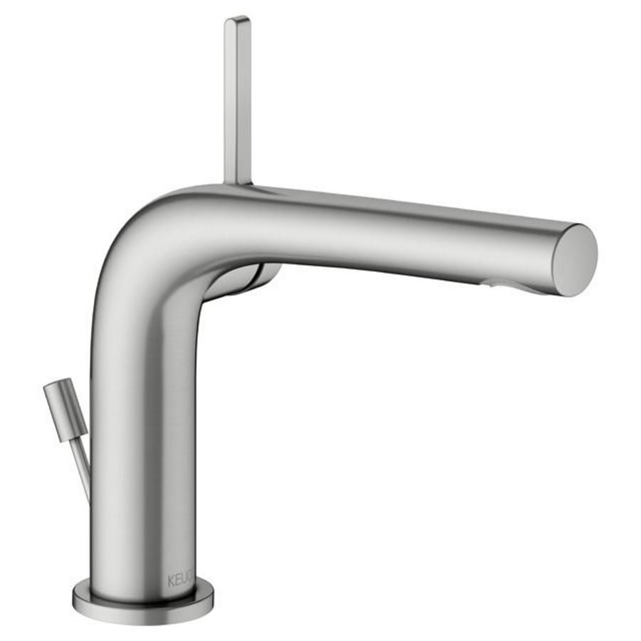 1-hendel wastafelmengkraan 120 afvoergar. roestvr. staal