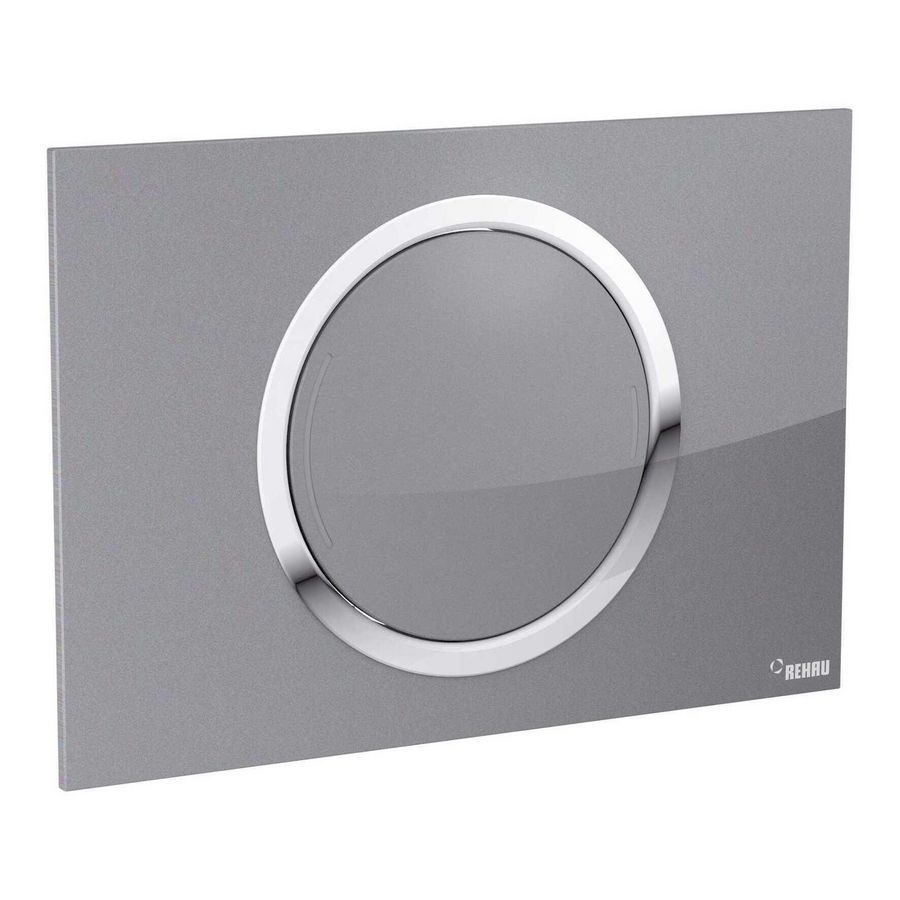 WC-Bedieningsplaat Zero 2-toets glas zilver verzonken