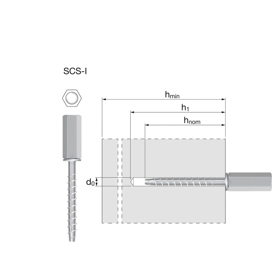 Betonschroef SCS-I 7.5x35-M8/M10 VVE=50