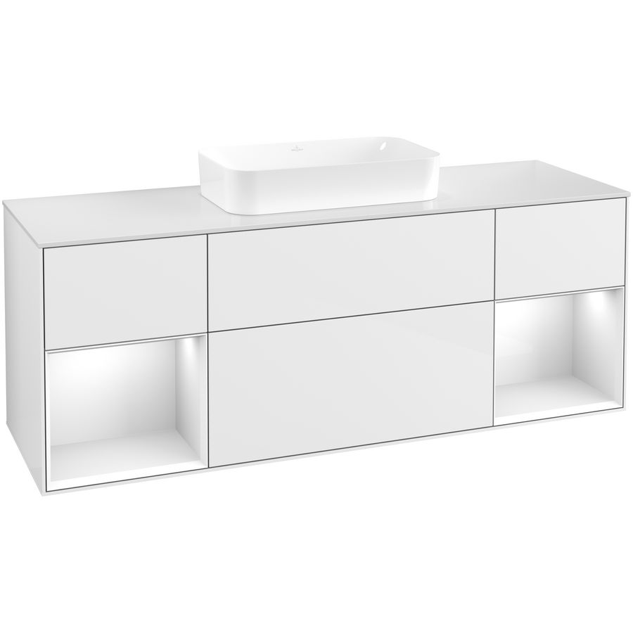 Wastafelonderkast Finion 1600x603x501mm G.White.L F741GFGF