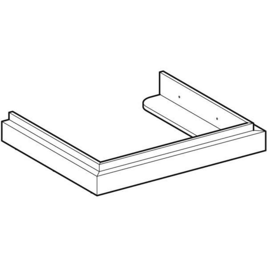 opzetplaat: Eiken grijs-bruin, Breedte =120cm