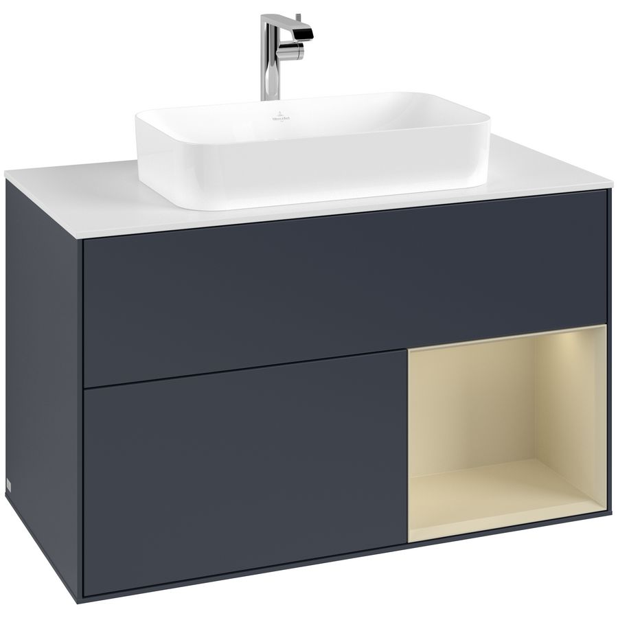 Wastafelonderkast Finion 1000x603x501mm Mid.Blue Matt Lacquer G251HJHG
