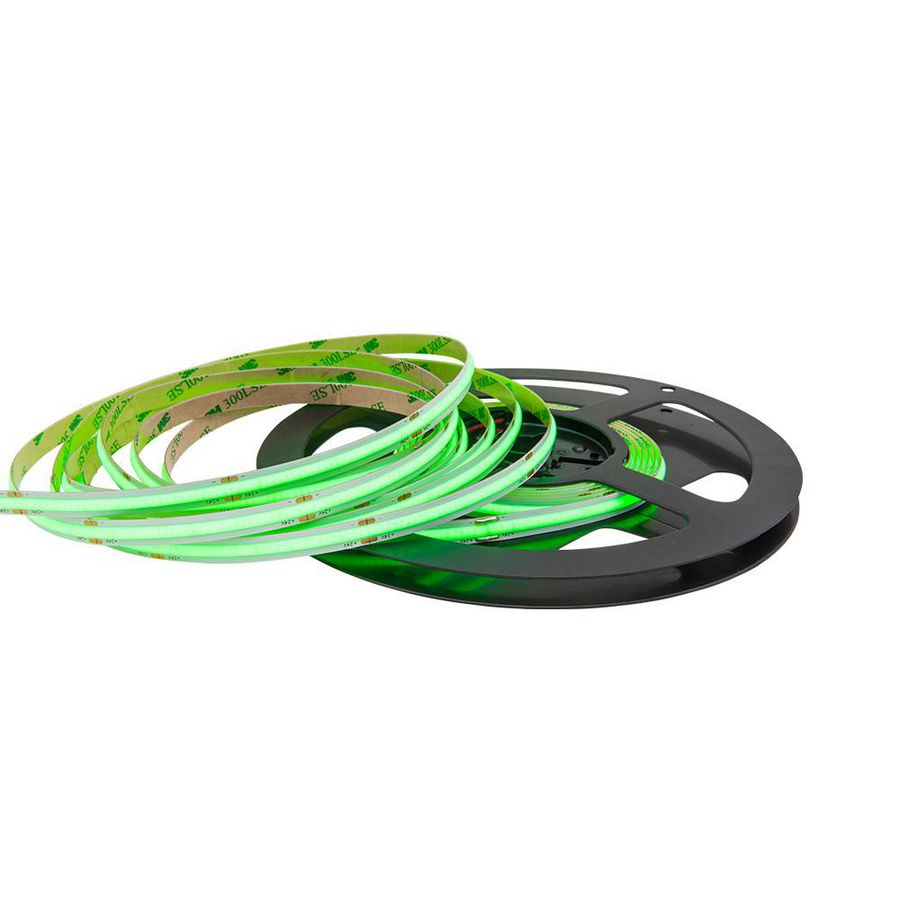 LED strip COB 512LED/mtr. 10W/mtr. IP20 groen L=5mtr.