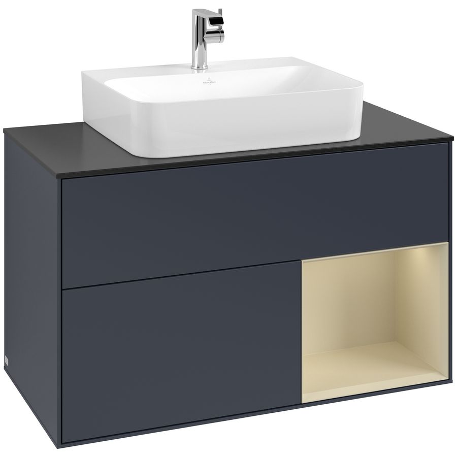 Wastafelonderkast Finion 1000x603x501mm Mid.Blue Matt Lacquer F122HJHG