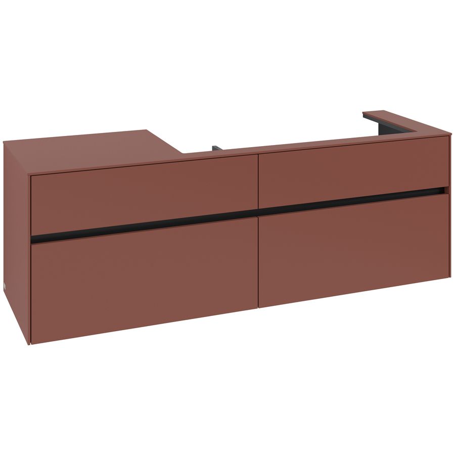 Wastafelonderkast Collaro 1600x548x500mm Wine Red C03000AH
