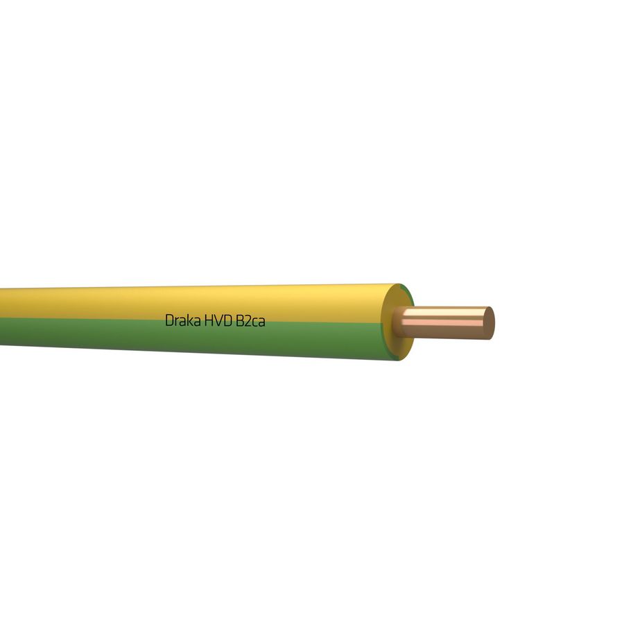 Doos a 100m. installatiedraad halogeenvrij H07Z1-U HVD B2ca 70C 450/750V ye/gn# 2,5mm² (Groen/geel)