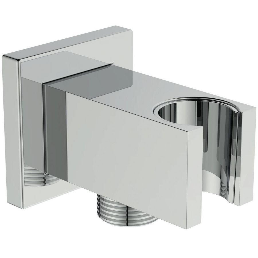 IRAIN WALL BRACKET SQR 1/2"CONN CHR chroom
