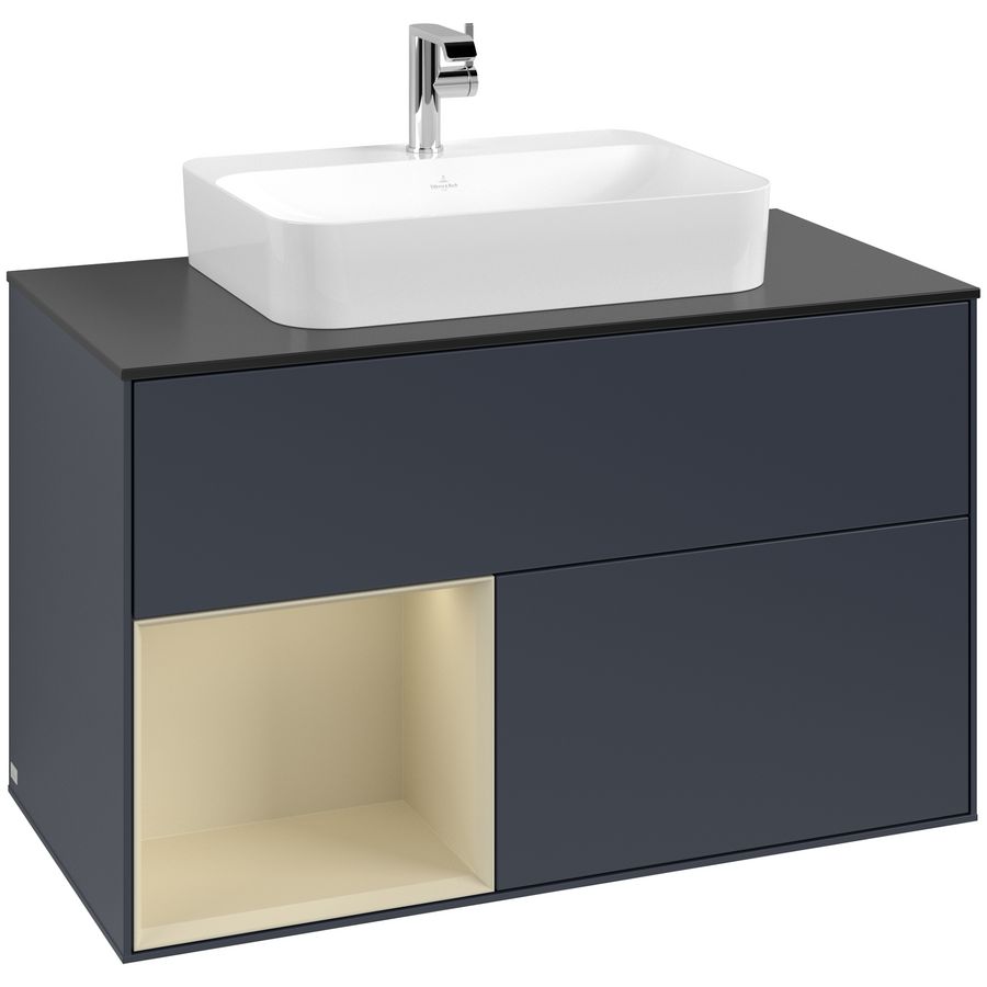 Wastafelonderkast Finion 1000x603x501mm Mid.Blue Matt Lacquer G362HJHG