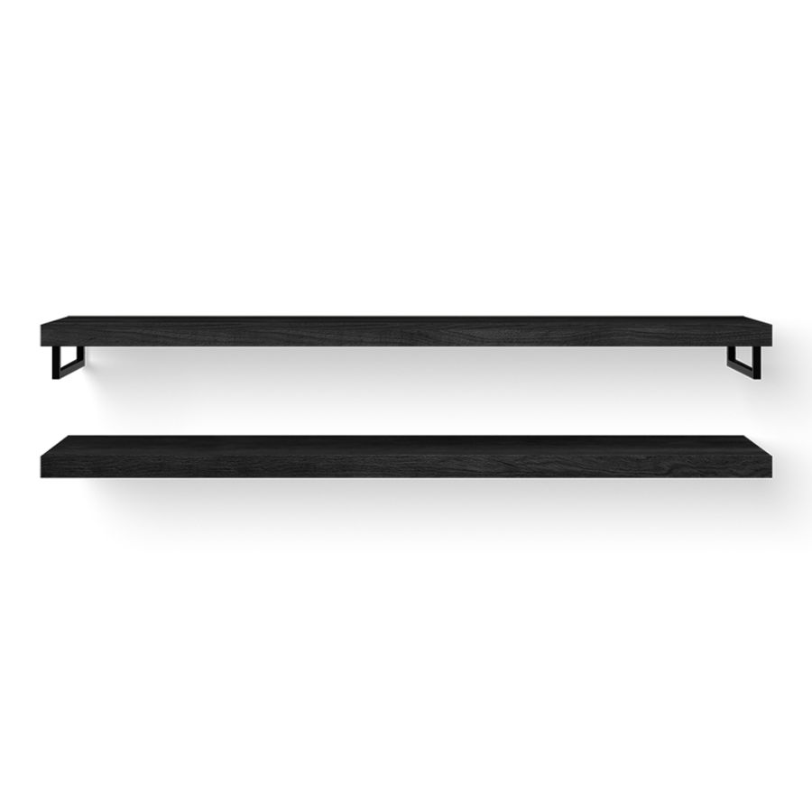Wooden Base Shelf Duo 200cm eik black handdoekh. mat zw