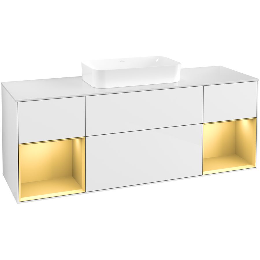 Wastafelonderkast Finion 1600x603x501mm G.White.L F741HFGF