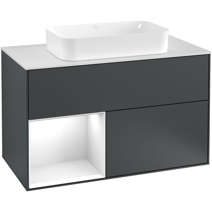 Wastafelonderkast Finion 1000x603x501mm Mid.Blue Matt Lacquer F241GFHG
