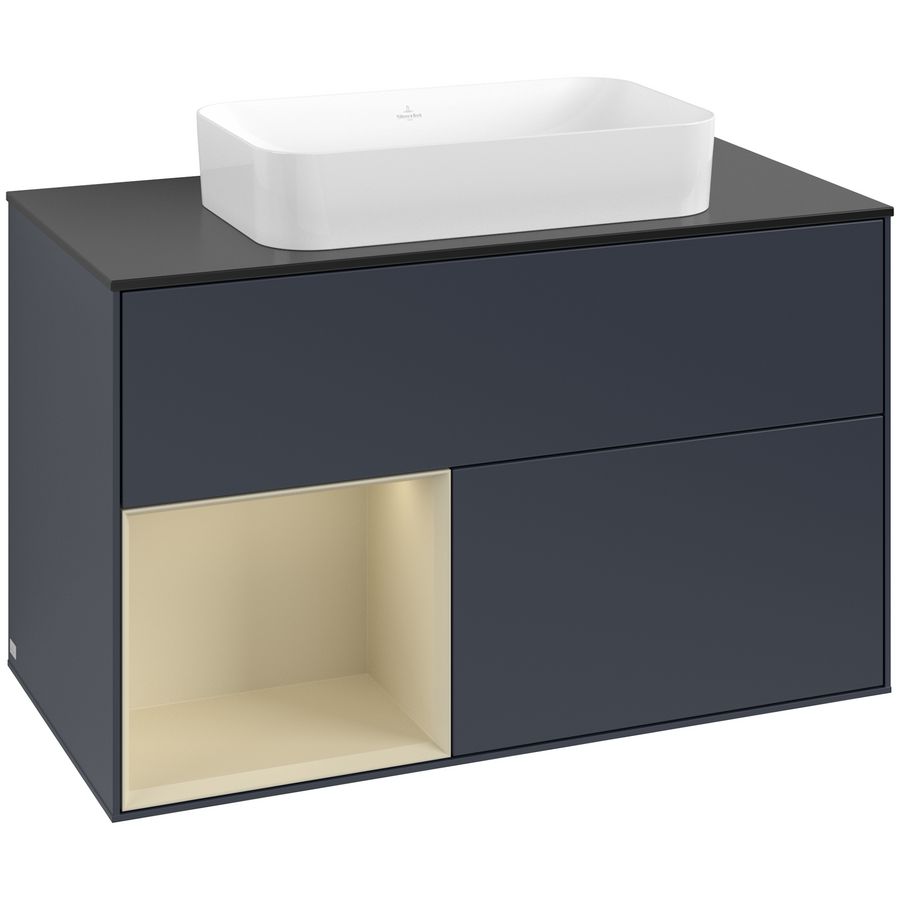 Wastafelonderkast Finion 1000x603x501mm Mid.Blue Matt Lacquer G652HJHG