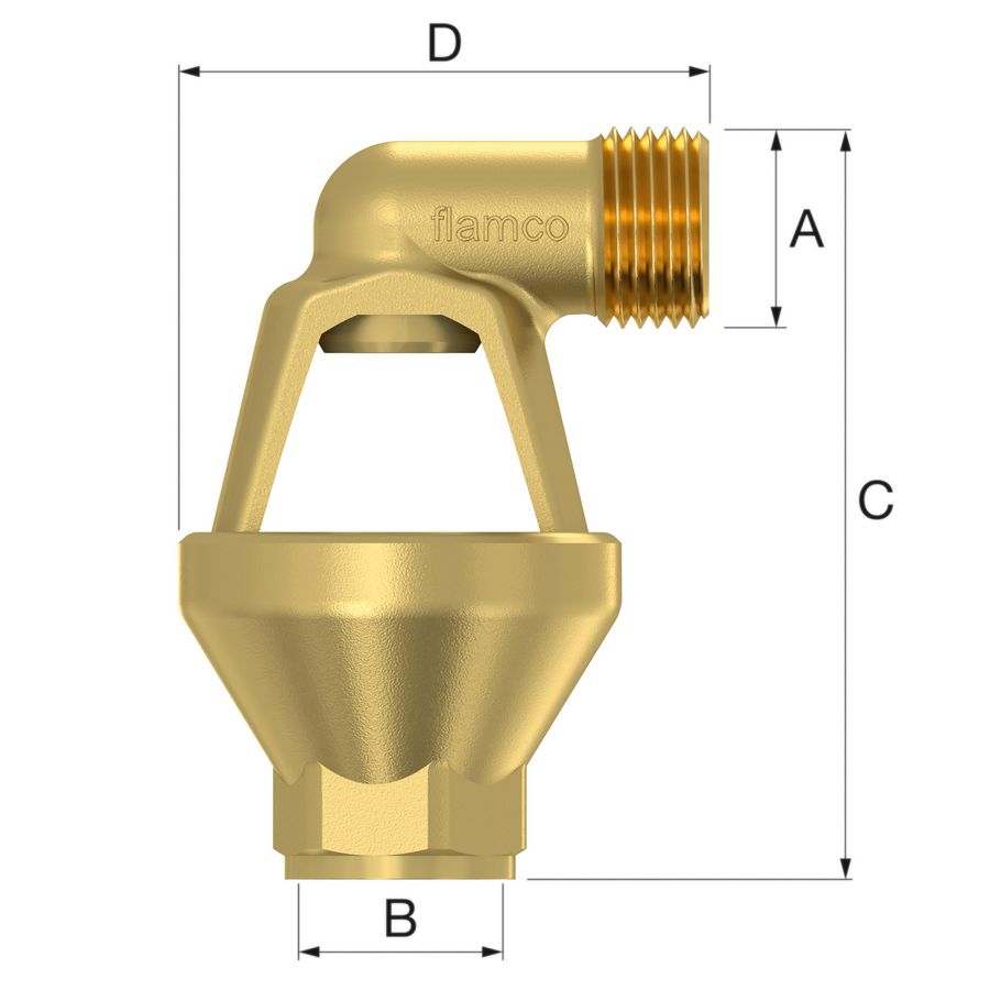 Overlooptrechter messing 1/2"bt.xbn.