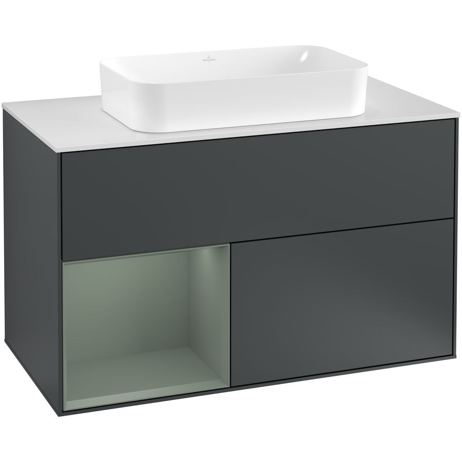 Wastafelonderkast Finion 1000x603x501mm Mid.Blue Matt Lacquer F241GMHG