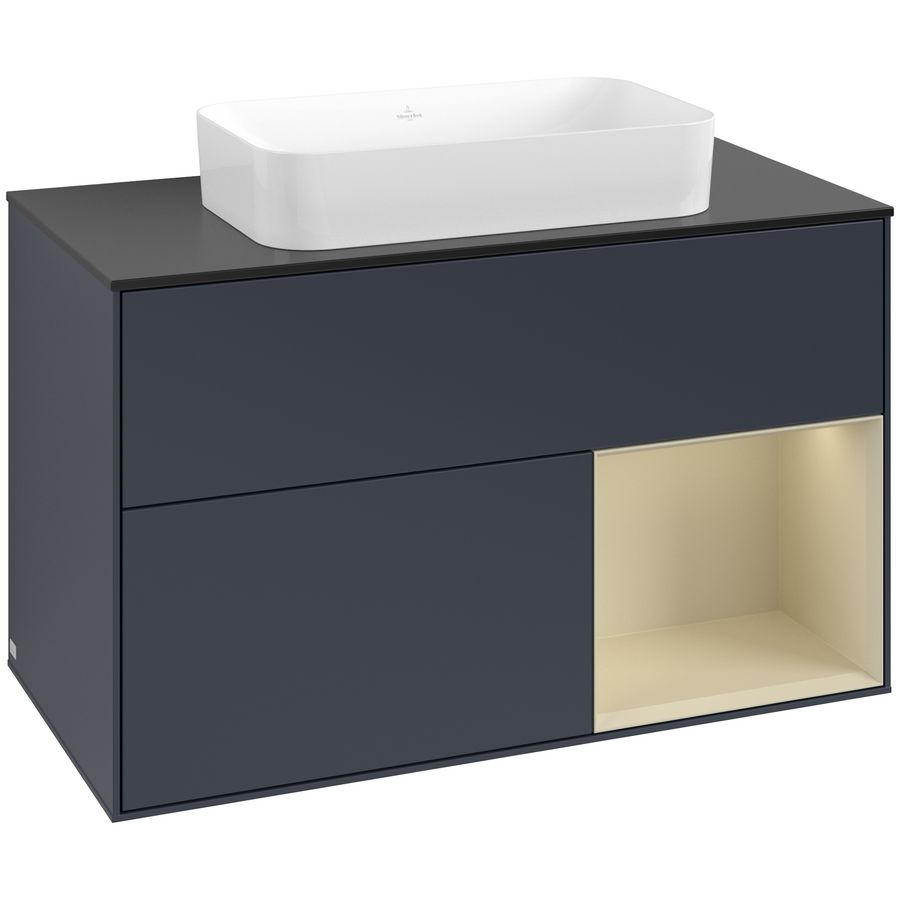 Wastafelonderkast Finion 1000x603x501mm Mid.Blue Matt Lacquer G662HJHG