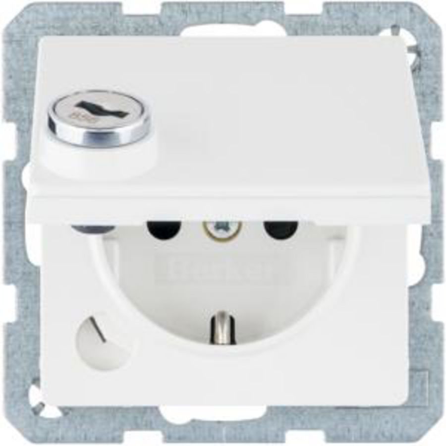 Wandcontactdoos RA klapdeksel berker Q.1/Q.3/Q.7 soft finish