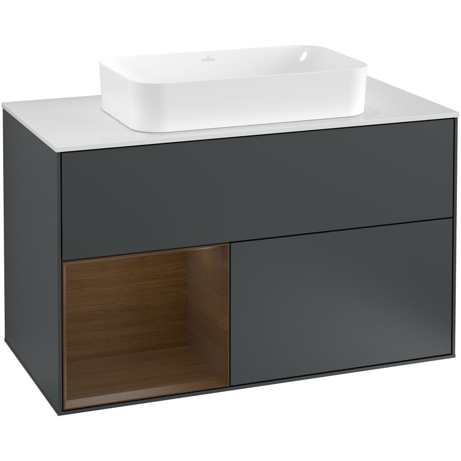 Wastafelonderkast Finion 1000x603x501mm Mid.Blue Matt Lacquer F241GNHG
