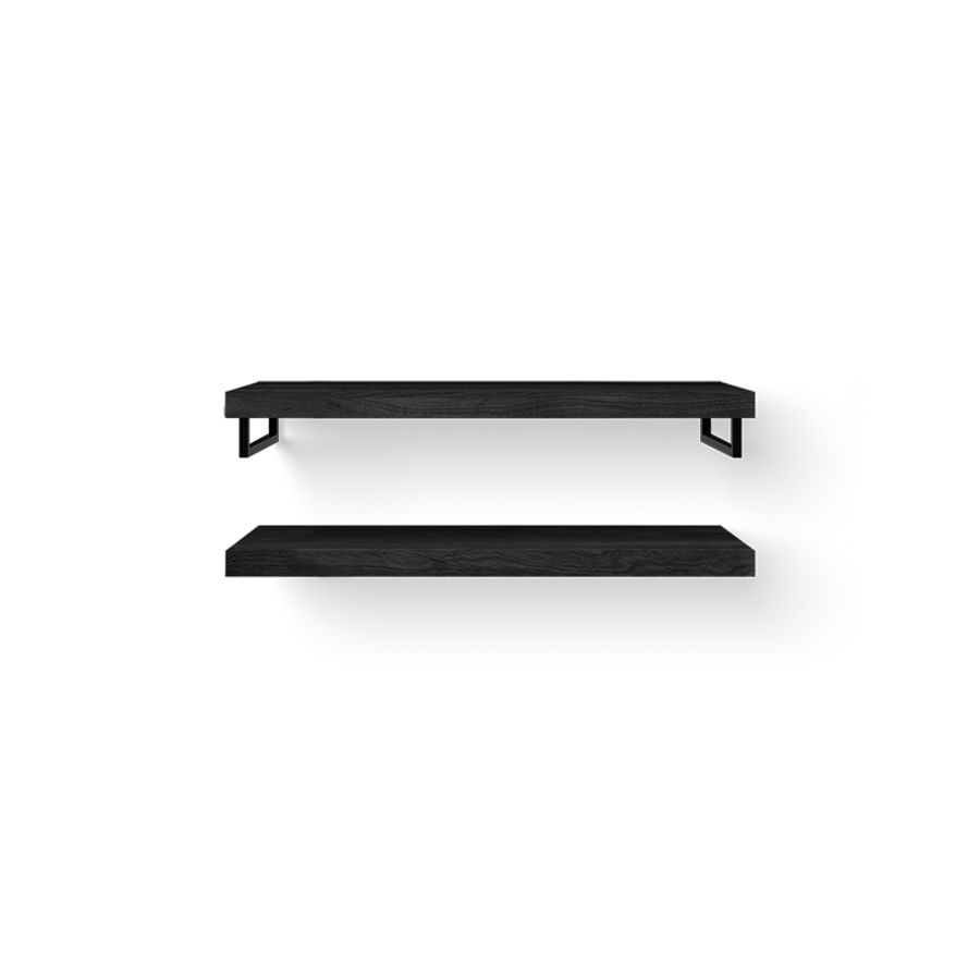 Wooden Base Shelf Duo 120cm eik black handdoekh. mat zw