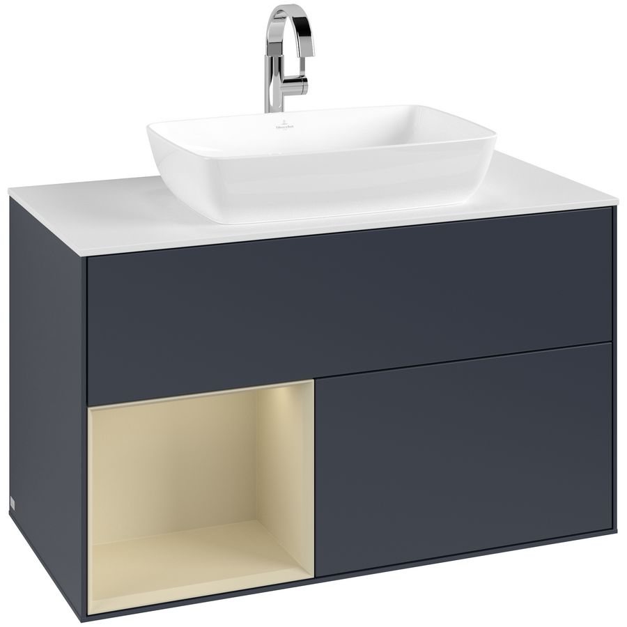 Wastafelonderkast Finion 1000x603x501mm Mid.Blue Matt Lacquer G771HJHG