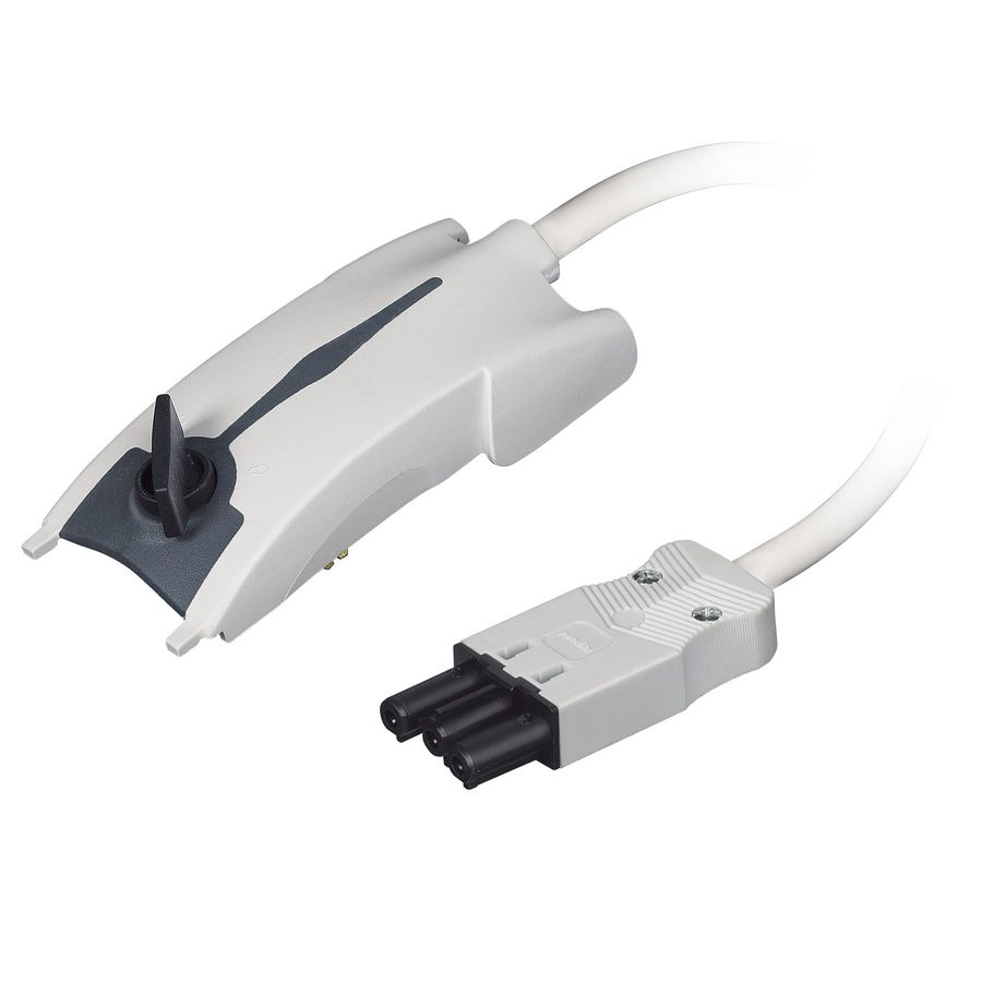 Plug 10A L1-N grijs +1m. kabel + GST18