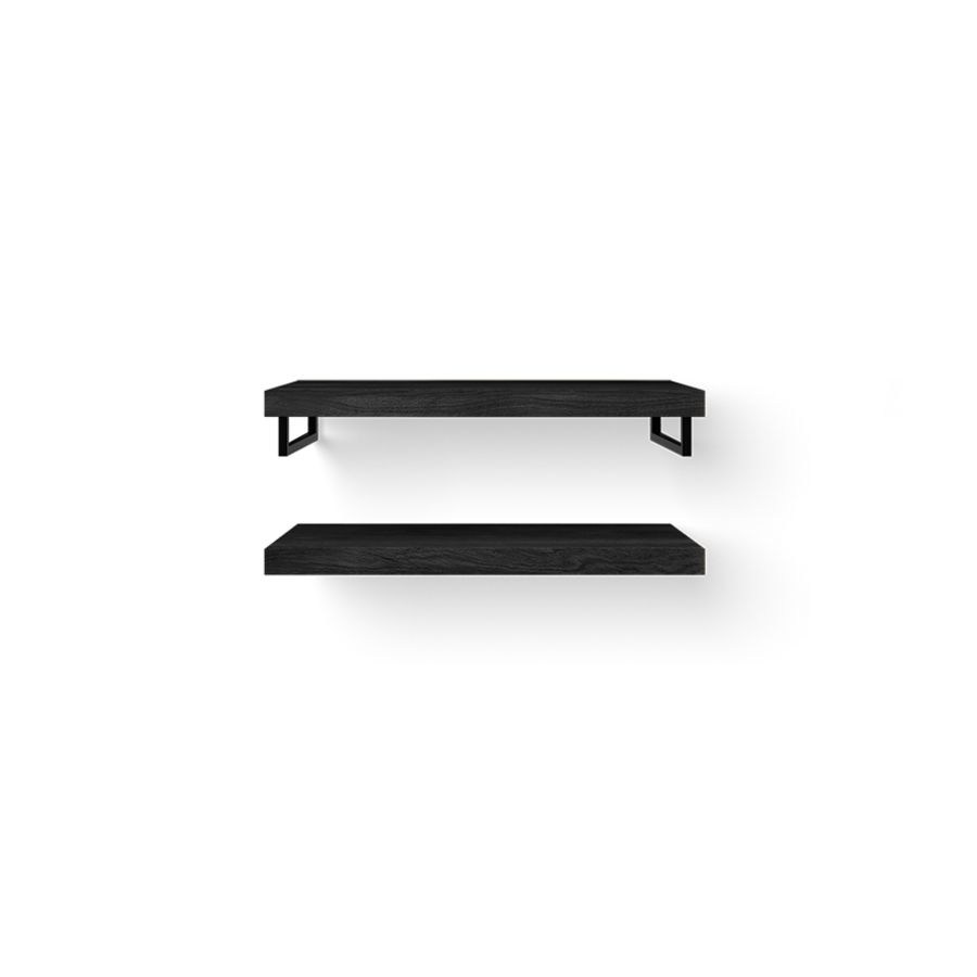 Wooden Base Shelf Duo 100cm eik black handdoekh. mat zw