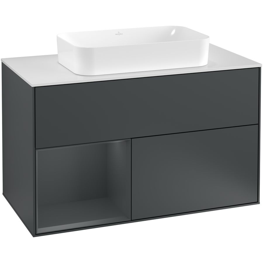 Wastafelonderkast Finion 1000x603x501mm Mid.Blue Matt Lacquer F241HGHG