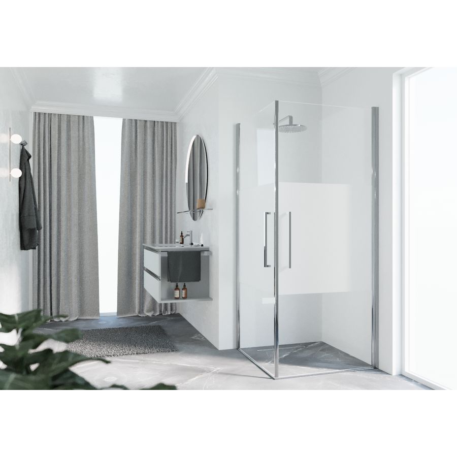 Hoekinstap YPLUS2G 1010-1030x2000mm chroom band satin