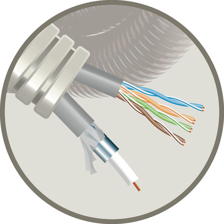 Rol a 100m. Buis snelflex 20mm coax 9 NL en UUTPcat5E
