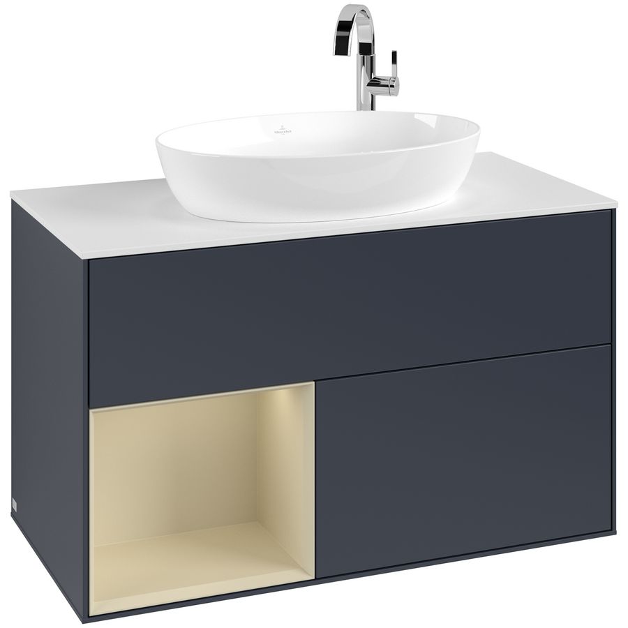 Wastafelonderkast Finion 1000x603x501mm Mid.Blue Matt Lacquer G891HJHG