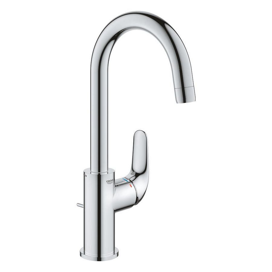 Euroeco L-Size wastafelmengkraan chroom hoge uitloop sprong 140mm incl. waste-inrichting (prof)