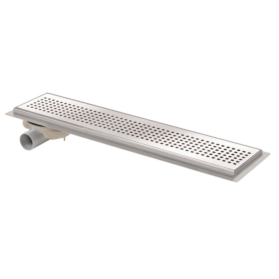 ABS-A doucheput met goot 800x150mm RVS rand en rooster ZU. 50mm (excentrisch)