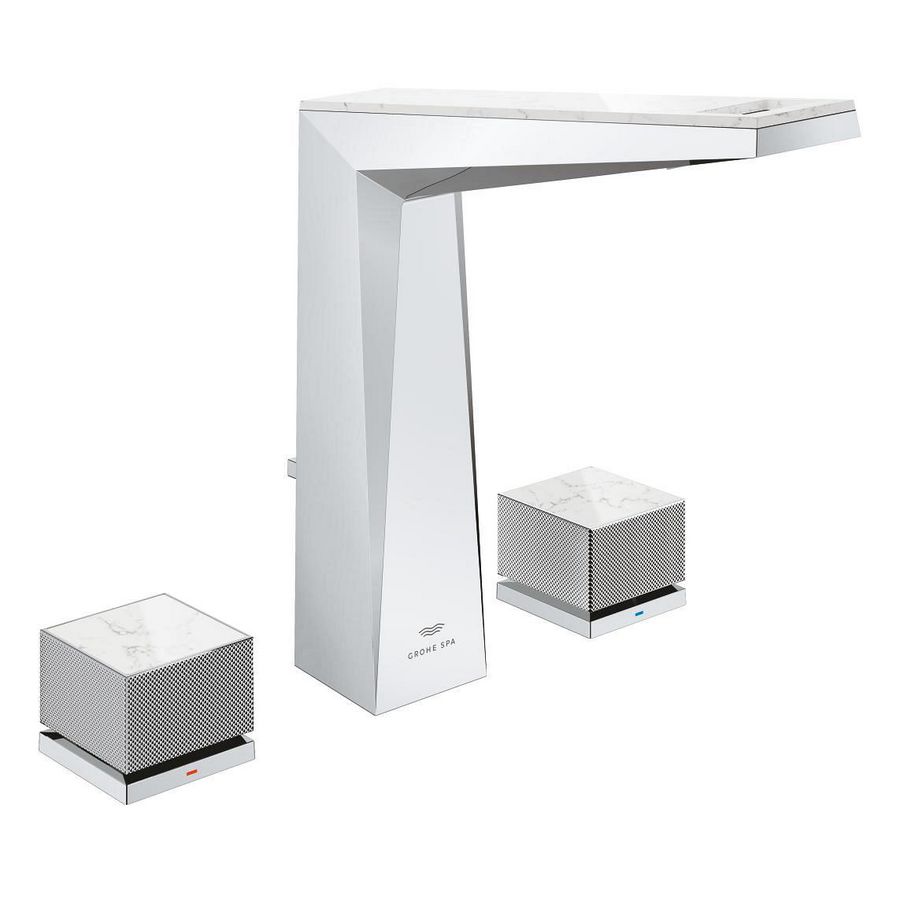 Allure Brilliant Private Collection M-size chrome w/ white Caesarstone knob handles