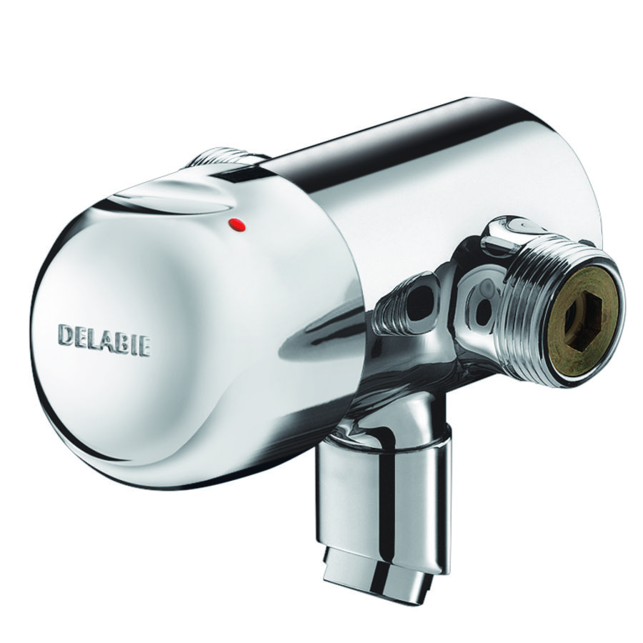 Wastafelmuurmengkraan M3/4" 7sec met vaste uitloop