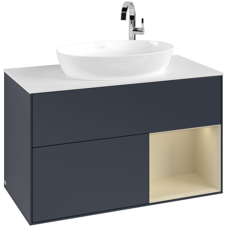 Wastafelonderkast Finion 1000x603x501mm Mid.Blue Matt Lacquer G901HJHG