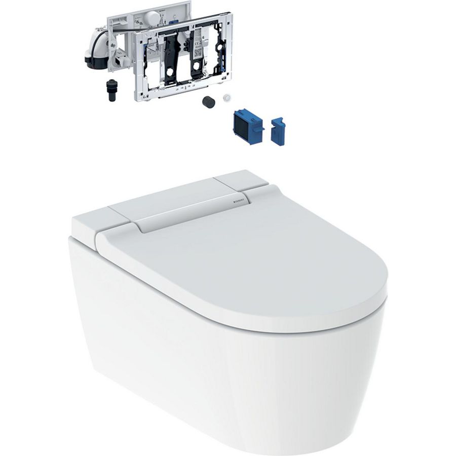 Sela wand-wc DuoFresh man chr. wc-KeraTect en afdekking wit
