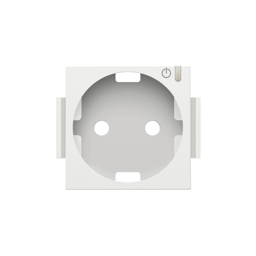 Afwerkingsset geconn. schakelbaar stopcontact+knop white c.