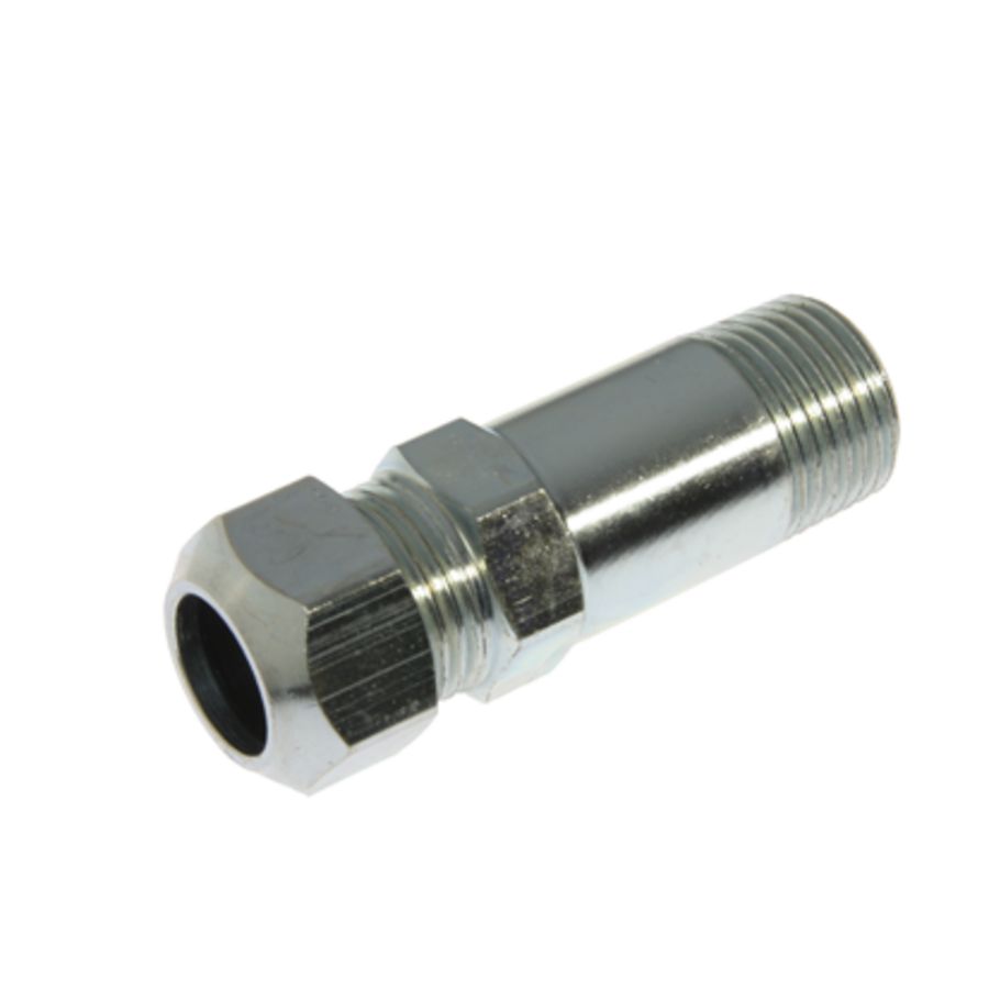 Rad.aansl.kopp klem mess.verzinkt recht 102 1/2"bt.x15mm VVE=10
