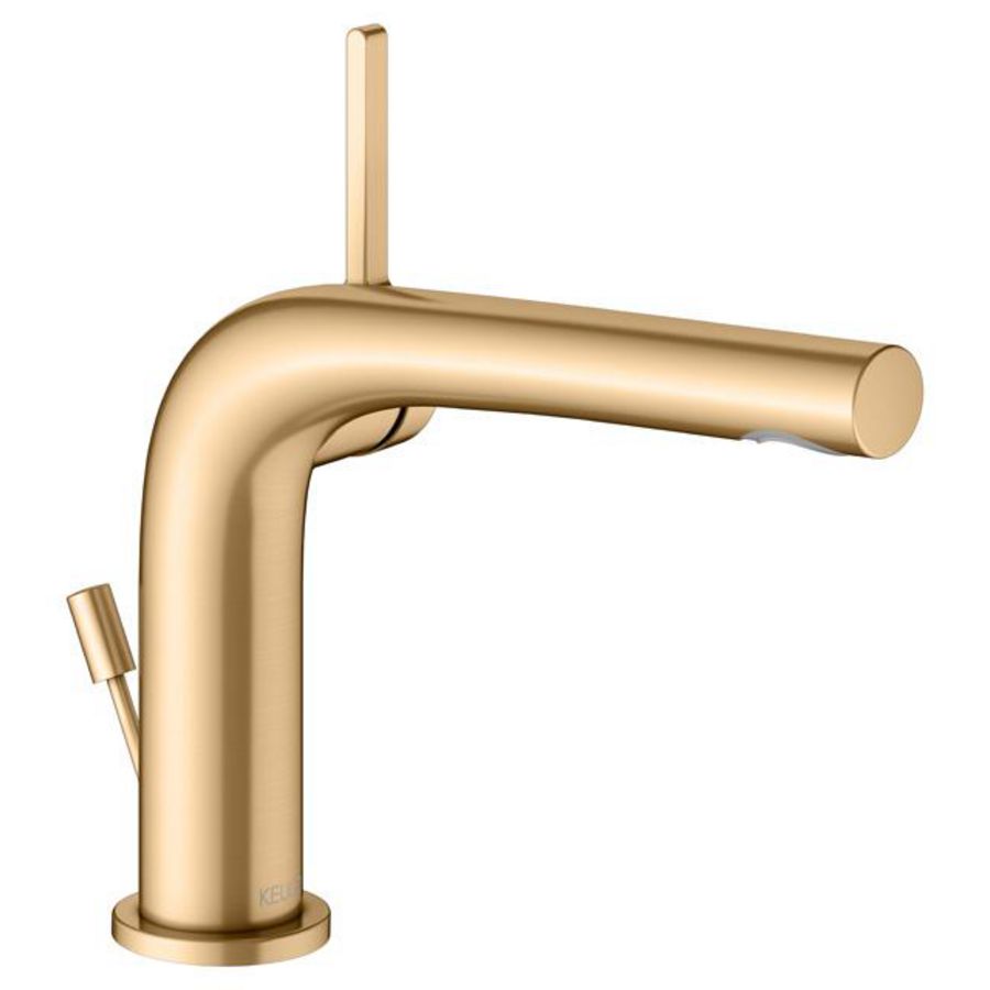 1-hendel wastafelmengkraan 120 trekstang afvoergarnituur messing geborsteld