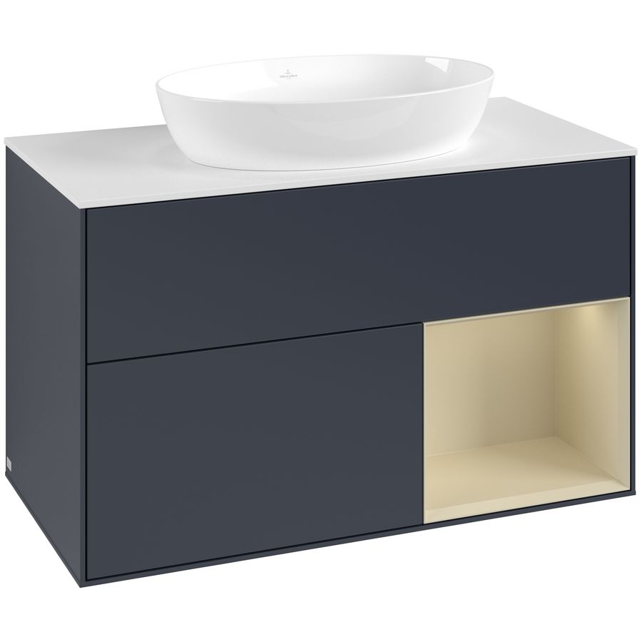 Wastafelonderkast Finion 1000x603x501mm Mid.Blue Matt Lacquer GA21HJHG