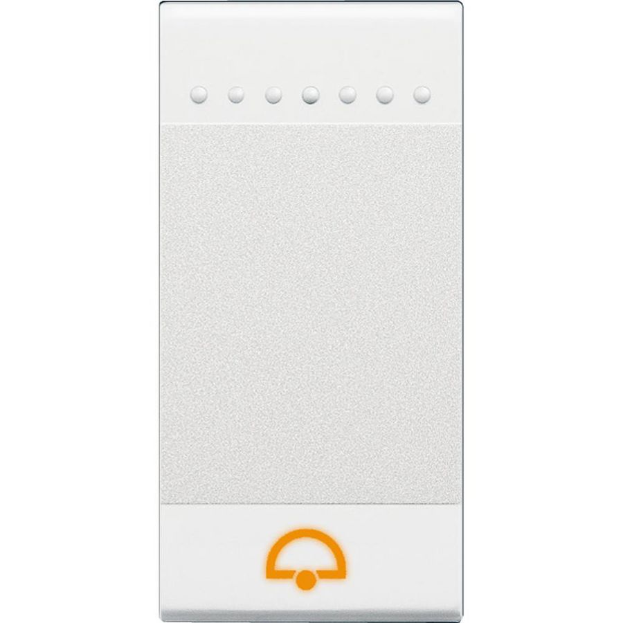 Wipschakelaar wit met bel symbool 1 module Livinglight