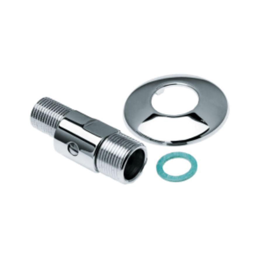 Set a 2st. S-koppeling afsluitbaar 1/2"x3/4"incl. chroom rozet