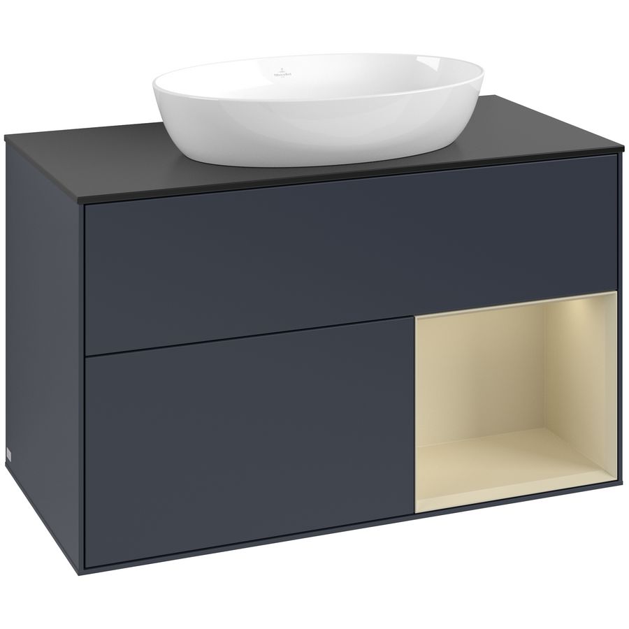 Wastafelonderkast Finion 1000x603x501mm Mid.Blue Matt Lacquer GA22HJHG